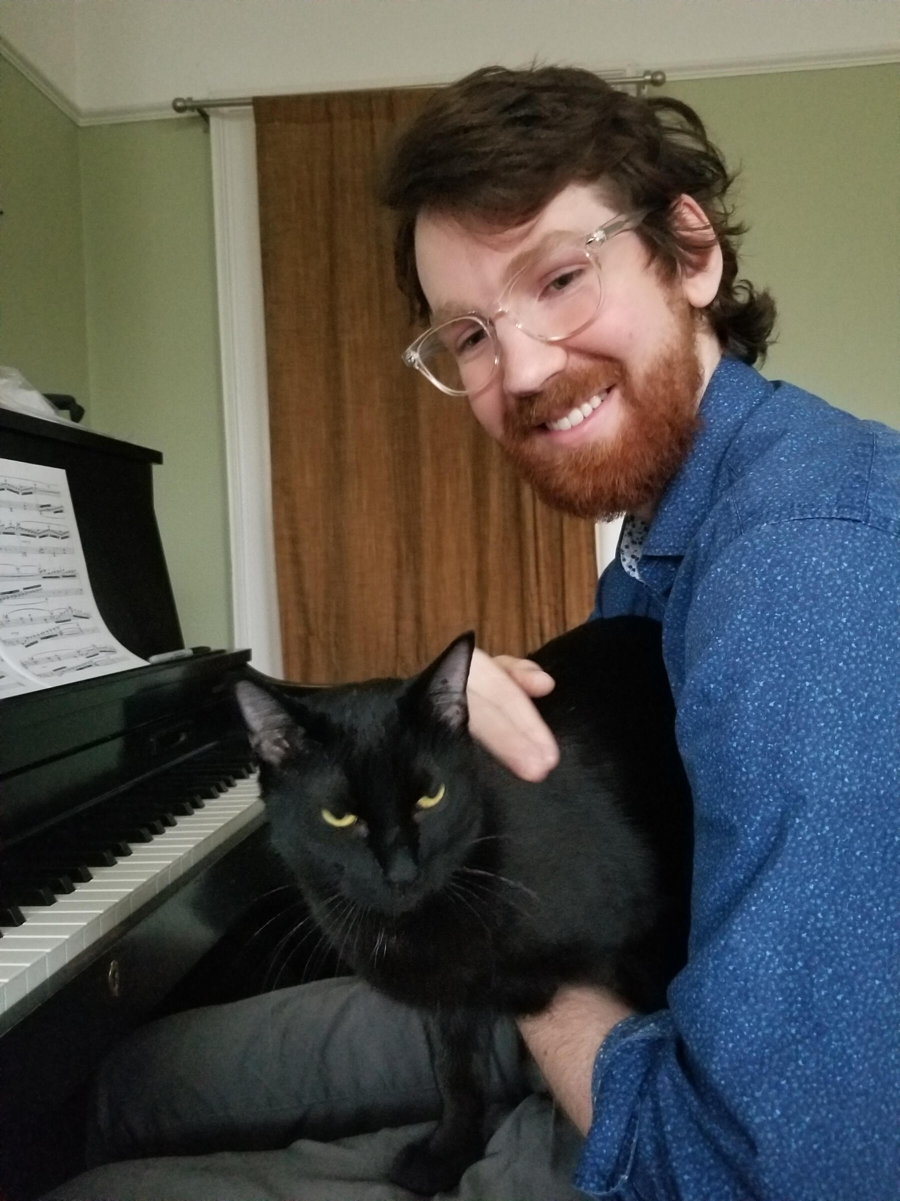 Evan Little at the Piano Evan Little at the Piano with Cat